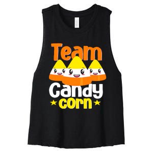 Team Candy Corn Halloween Costume Funny Women's Racerback Cropped Tank