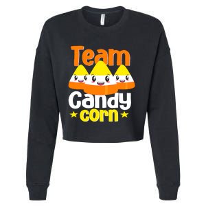 Team Candy Corn Halloween Costume Funny Cropped Pullover Crew