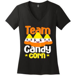 Team Candy Corn Halloween Costume Funny Women's V-Neck T-Shirt