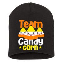 Team Candy Corn Halloween Costume Funny Short Acrylic Beanie