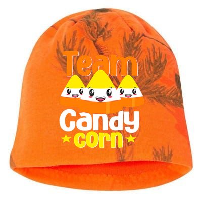 Team Candy Corn Halloween Costume Funny Kati - Camo Knit Beanie