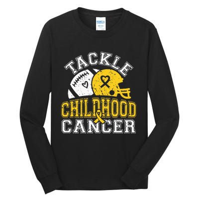 Tackle Childhood Cancer Football Childhood Cancer Awareness Tall Long Sleeve T-Shirt