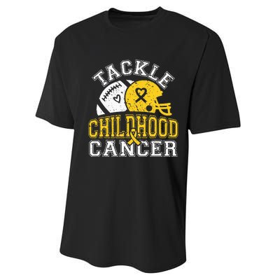 Tackle Childhood Cancer Football Childhood Cancer Awareness Performance Sprint T-Shirt