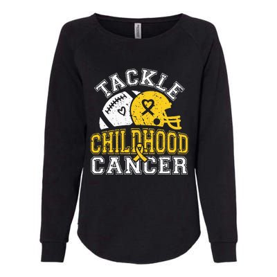 Tackle Childhood Cancer Football Childhood Cancer Awareness Womens California Wash Sweatshirt