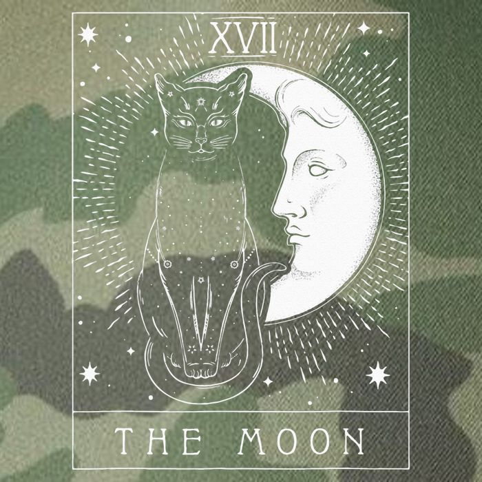Tarot Card Crescent Moon And Cat Graphic Legacy Tie Dye Trucker Hat