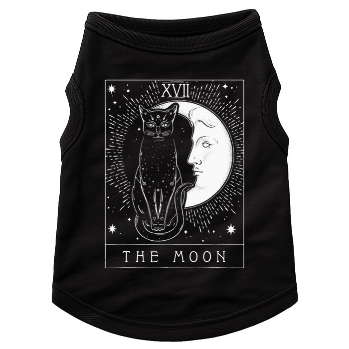 Tarot Card Crescent Moon And Cat Graphic Doggie Tank