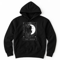 Tarot Card Crescent Moon And Cat Graphic Hoodie