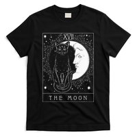 Tarot Card Crescent Moon And Cat Graphic T-Shirt