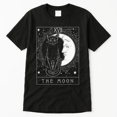 Tarot Card Crescent Moon And Cat Graphic Tall T-Shirt