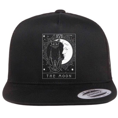 Tarot Card Crescent Moon And Cat Graphic Flatbill Hat