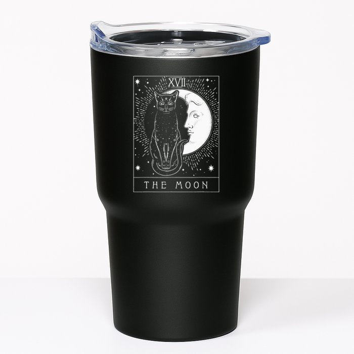 Tarot Card Crescent Moon And Cat Graphic Tumbler