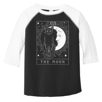 Tarot Card Crescent Moon And Cat Graphic Toddler Fine Jersey T-Shirt