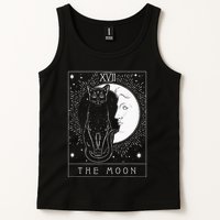 Tarot Card Crescent Moon And Cat Graphic Tank Top