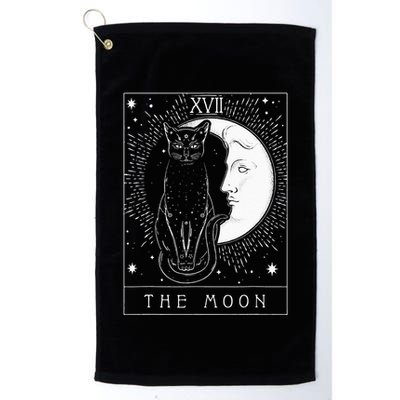 Tarot Card Crescent Moon And Cat Graphic Golf Towel