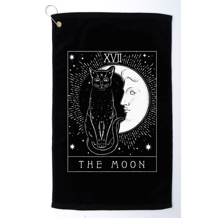 Tarot Card Crescent Moon And Cat Graphic Golf Towel