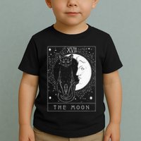 Tarot Card Crescent Moon And Cat Graphic Toddler T-Shirt