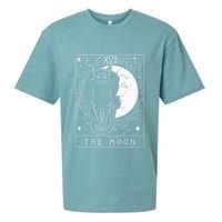 Tarot Card Crescent Moon And Cat Graphic Sueded Cloud Jersey T-Shirt