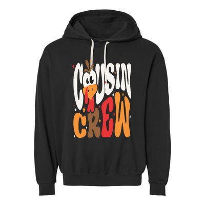 Thanksgiving Cousin Crew Turkey Team Squad Matching Garment-Dyed Fleece Hoodie