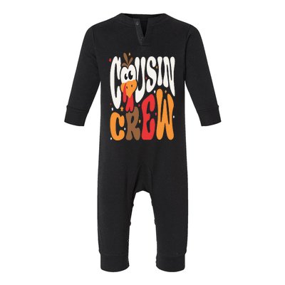 Thanksgiving Cousin Crew Turkey Team Squad Matching Infant Fleece One Piece