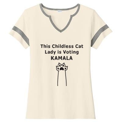 This Childless Cat Lady Is Voting Kamala Ladies Halftime Notch Neck Tee