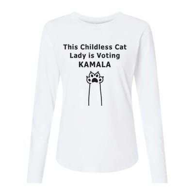 This Childless Cat Lady Is Voting Kamala Womens Cotton Relaxed Long Sleeve T-Shirt