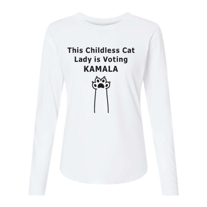 This Childless Cat Lady Is Voting Kamala Womens Cotton Relaxed Long Sleeve T-Shirt