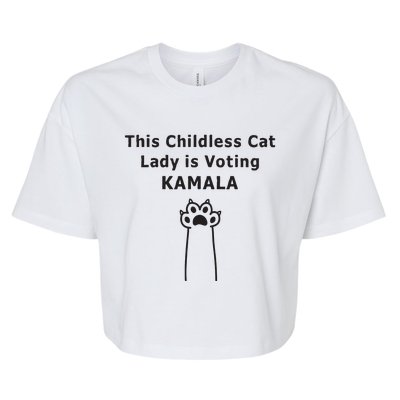 This Childless Cat Lady Is Voting Kamala Bella+Canvas Jersey Crop Tee