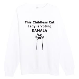 This Childless Cat Lady Is Voting Kamala Premium Crewneck Sweatshirt