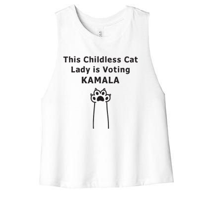 This Childless Cat Lady Is Voting Kamala Women's Racerback Cropped Tank