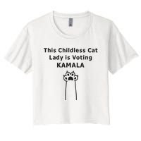 This Childless Cat Lady Is Voting Kamala Women's Crop Top Tee