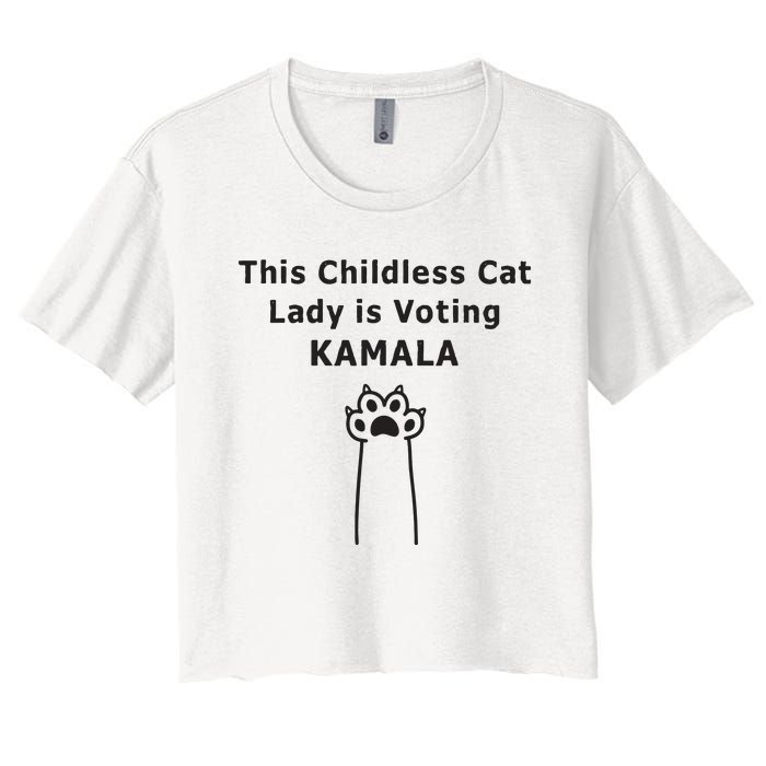 This Childless Cat Lady Is Voting Kamala Women's Crop Top Tee