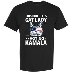 This Childless Cat Lady Is Voting Kamalaharris 2024 Garment-Dyed Heavyweight T-Shirt