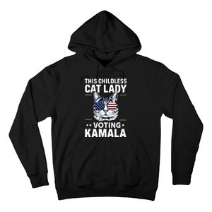 This Childless Cat Lady Is Voting Kamalaharris 2024 Hoodie