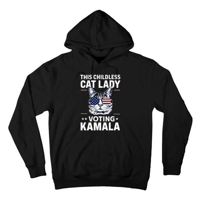 This Childless Cat Lady Is Voting Kamalaharris 2024 Hoodie