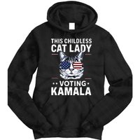 This Childless Cat Lady Is Voting Kamalaharris 2024 Tie Dye Hoodie