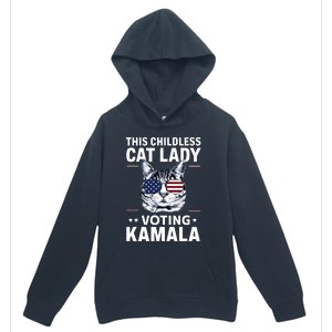 This Childless Cat Lady Is Voting Kamalaharris 2024 Urban Pullover Hoodie