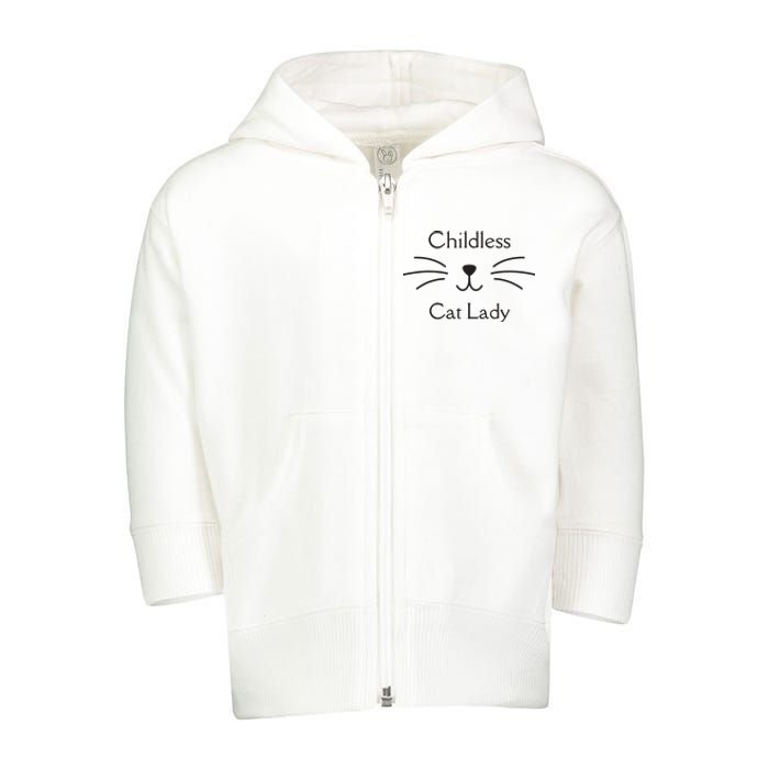 This Childless Cat Lady Ladies Is Voting Kamala Toddler Zip Fleece Hoodie