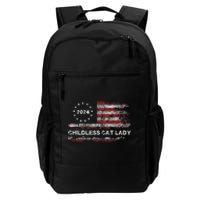 The Childless Cat Lady 2024 For President Us Flag Vintage Daily Commute Backpack