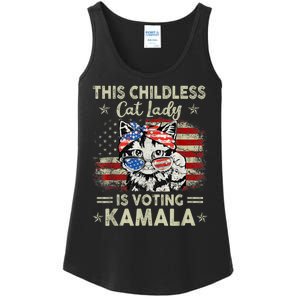 This Childless Cat Lady Is Voting Kamala Harris 2024 Ladies Essential Tank