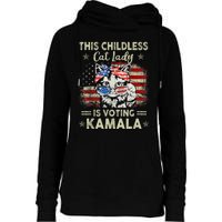 This Childless Cat Lady Is Voting Kamala Harris 2024 Womens Funnel Neck Pullover Hood