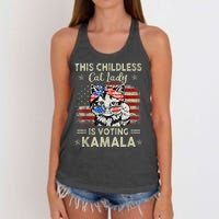 This Childless Cat Lady Is Voting Kamala Harris 2024 Women's Knotted Racerback Tank