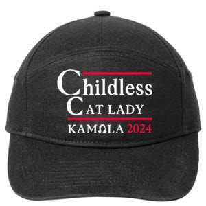 This Childless Cat Lady Is Voting Kamala 7-Panel Snapback Hat