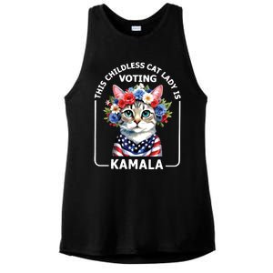 This Childless Cat Lady Ladies Is Voting Kamala Election 24 Ladies PosiCharge Tri-Blend Wicking Tank