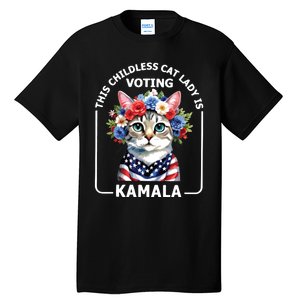 This Childless Cat Lady Ladies Is Voting Kamala Election 24 Tall T-Shirt