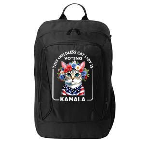 This Childless Cat Lady Ladies Is Voting Kamala Election 24 City Backpack