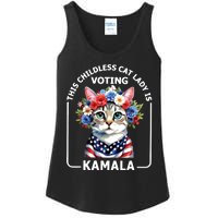 This Childless Cat Lady Ladies Is Voting Kamala Election 24 Ladies Essential Tank