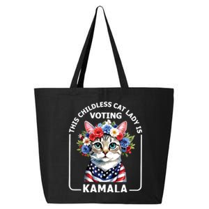 This Childless Cat Lady Ladies Is Voting Kamala Election 24 25L Jumbo Tote