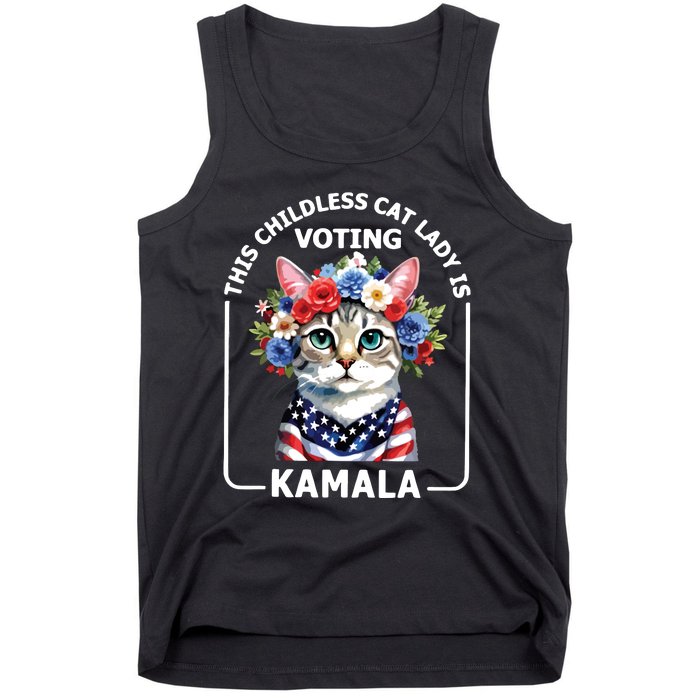 This Childless Cat Lady Ladies Is Voting Kamala Election 24 Tank Top