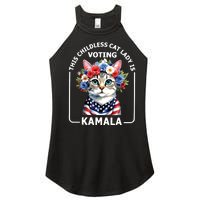 This Childless Cat Lady Ladies Is Voting Kamala Election 24 Women's Perfect Tri Rocker Tank