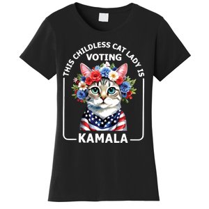 This Childless Cat Lady Ladies Is Voting Kamala Election 24 Women's T-Shirt